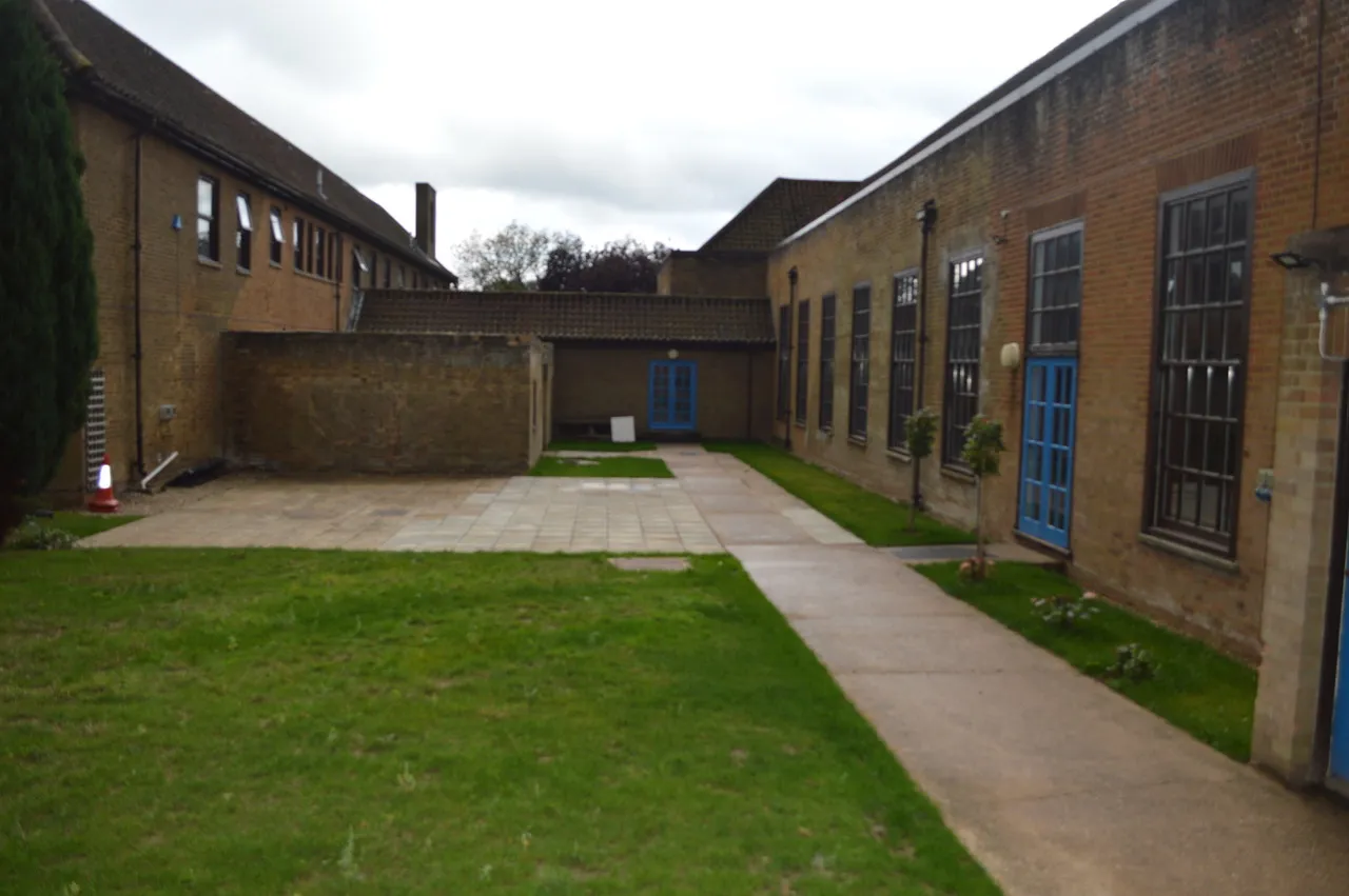 The courtyard between the main buildings